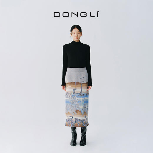 东黎 • 复苏的呼吸 山羊绒提花半裙 6166 商品图2