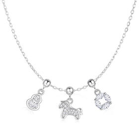 马年限定 卡蒂罗KADER  招财小马马上开运星河花园原创设计多种造型DIY自由专属独特元素 925银合成立方氧化锆 项链