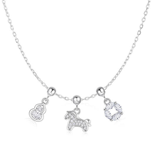 马年限定 卡蒂罗KADER  招财小马马上开运星河花园原创设计多种造型DIY自由专属独特元素 925银合成立方氧化锆 项链 商品图0