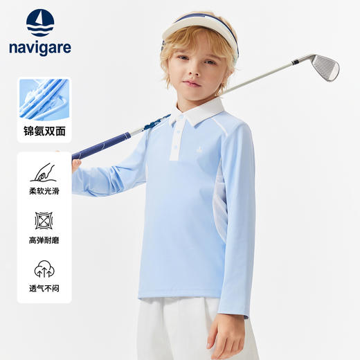 【120-160】【纳维凯尔】意大利小帆船男童休闲长袖POLO衫 商品图3