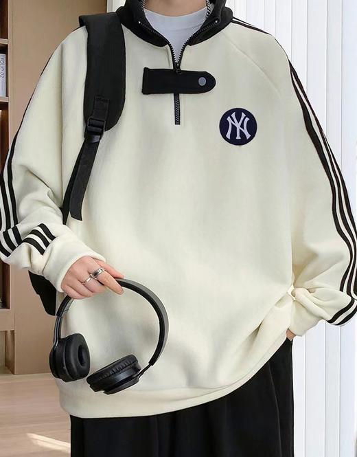 F012207双面奥利绒加绒加厚半高领卫衣男女同款 商品图0