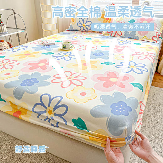 【品牌直发】加倍生活 亲肤舒适全棉纯棉印花床单/床笠单件 多色可选 1.5m/1.8m床可选 商品图1