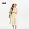 森马连衣裙女夏泡泡袖花边圆领肌理中长裙气质温柔优雅法式蛋糕裙 商品缩略图1