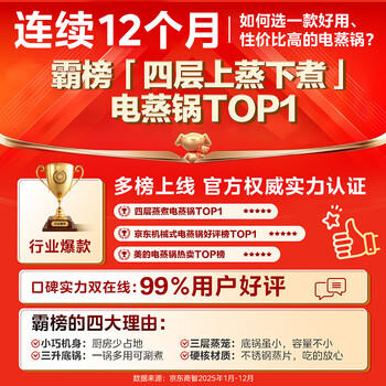 美的（Midea）电蒸锅电火锅电煮锅多功能炖蒸煮一体三层14.7L大容量多用途锅家用蒸包子锅电热锅MZ-ZGE2323Z03X 商品图8