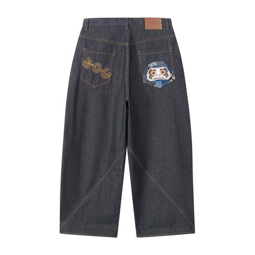 ONIARAI/鬼洗26春季棒系列复古花布达摩弧形分割牛仔裤男 26N4403 商品图4