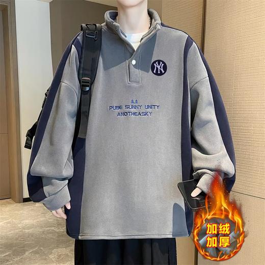 F012205双面奥利绒半高领加绒加厚卫衣男女同款 商品图3