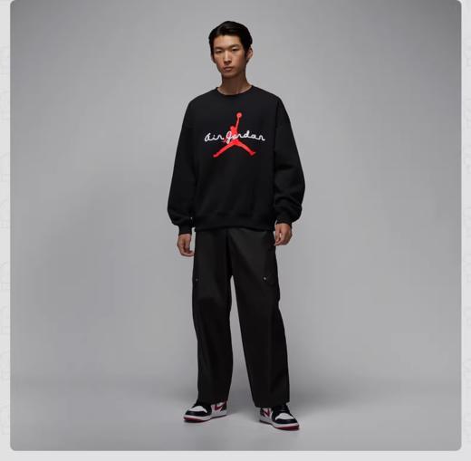 NIKE耐克男子卫衣2026春季字母印花运动休闲针织套头衫IF1846-010 商品图4