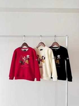 D012271金马卡通字母儿童款圆领加绒卫衣