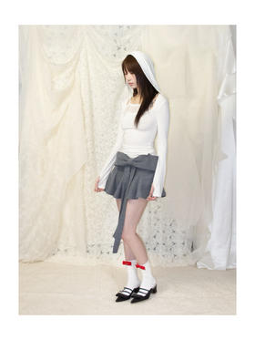 Kaiy Xiao 山雀天丝蝴蝶结波浪短裙