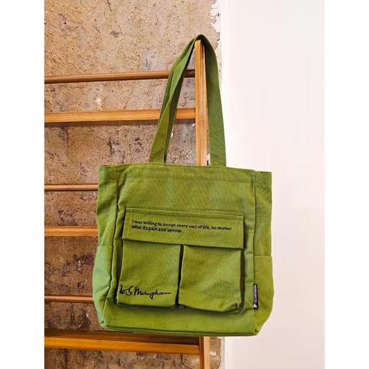 【会员积分兑换】毛姆签名刺绣托特包  栀子黄/橄榄绿 商品图1