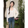 鹿向南「云蓝春序」米白色吊带针织衫女春季新款修身短款上衣 商品缩略图3