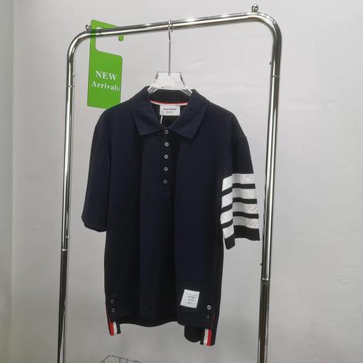 F012223春夏四条纹下摆小开叉纯棉短袖POLO衫男女同款 商品图13