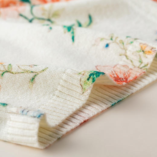 【林栖设计小店】（现货）花颜芳华|绵羊毛优雅多色印花2026春新款修身毛织外套G1961388 商品图11