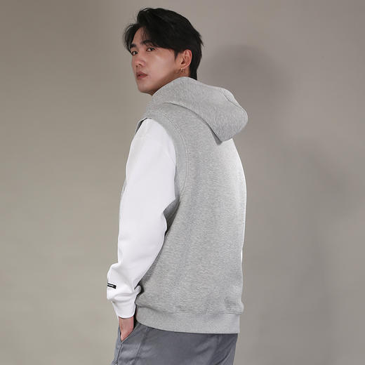 DRONKOO 2026 连帽半拉链马甲拼T恤假两件中厚卫衣 商品图4