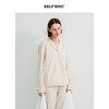 SELFWHO亚麻棉混纺浅卡其色条纹衬衫睡衣套装女2026春新款家居服 商品缩略图0