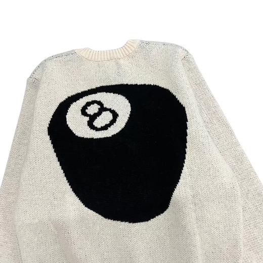 D012265后背台球黑八提花情侣圆领针织毛衣 商品图11