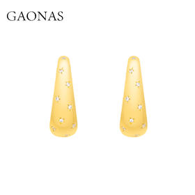 GAONAS  时尚气场亮面金色耳环11672EGO