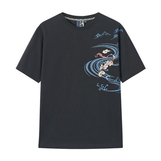 ONIARAI/鬼洗26春季新品泥棒蓝马年画框艺术短袖T恤男 26NOB31 商品图3