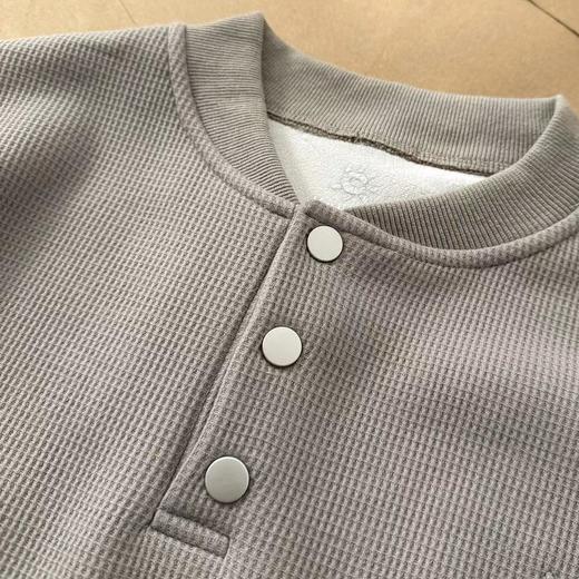 F012230新品小立领半门巾华夫格加绒长袖打底衫卫衣长袖情侣T恤 商品图11