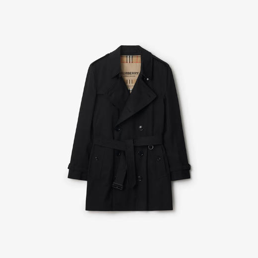【二】BURBERRY 巴宝莉 男士肯辛顿版型 – 短款 Heritage Trench 风衣 黑色 8079389 A1189 商品图0