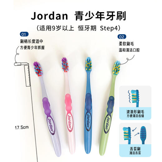 【明星同款】 挪威Jordan原装进口 0-2-3-5-6-9+婴幼儿童宝宝软毛牙刷牙胶训练护齿乳牙牙刷 商品图4