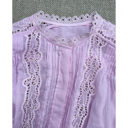 【贝拉推荐】自我取悦 2026早春 南法度假风格 超重工 激光刺绣100苎麻小衫 无龄感法式小衫 商品图7