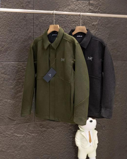 F012216新款男款商务羊毛外套羊绒翻领商务夹克外套 商品图2