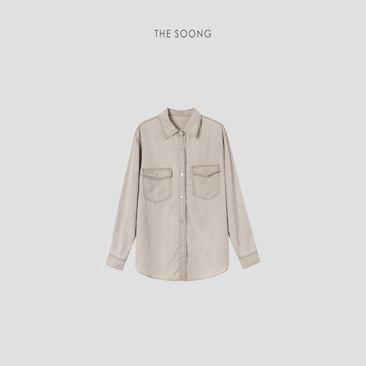 THESOONG/盐系天然100%甄选高支棉水洗加软垂感百搭衬衫HWCS3887 商品图0