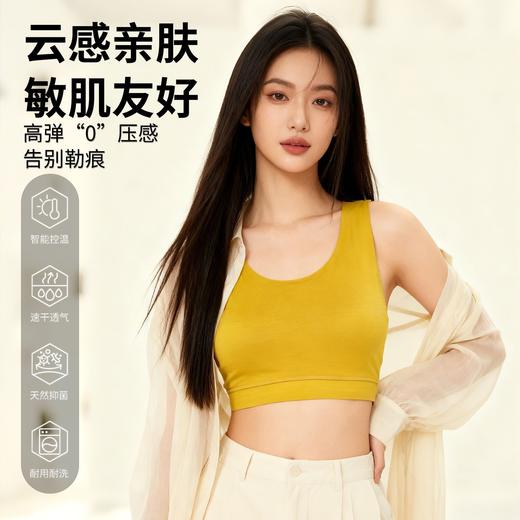 灰壳文胸女美利奴羊毛运动登山跑步速干衣透气健身背心运动内衣 商品图0