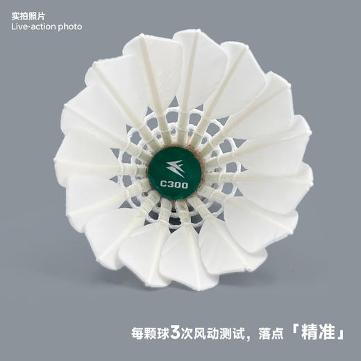 飞羽 羽毛球 训练级 优质鸭毛 绿羽-C300 商品图4