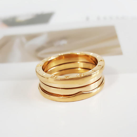 【95新】BVLGARI宝格丽B.zero1系列32430318K黄金三环弹簧戒指60号中性款 120126NJS07 商品图1