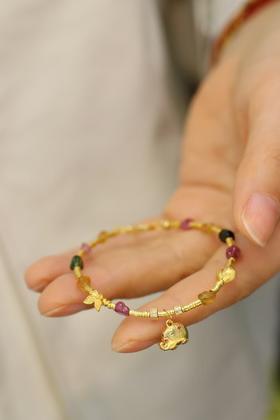 富贵吉象 碧玺彩虹糖手链 JY