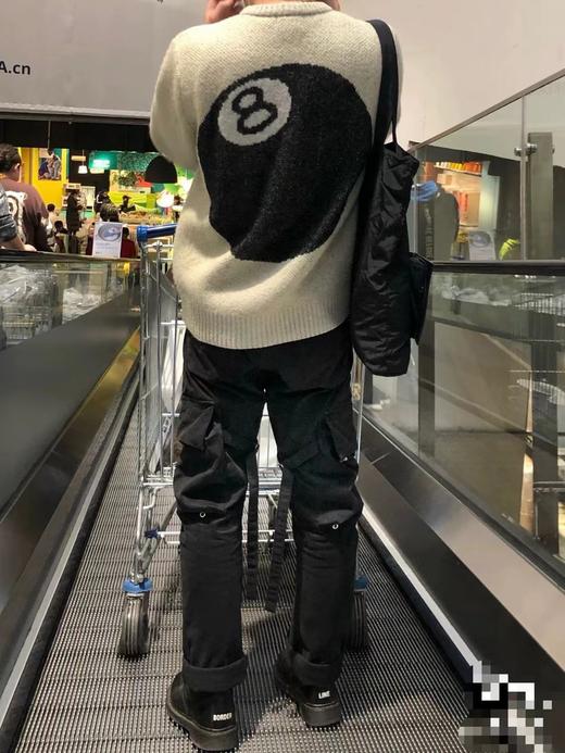 D012265后背台球黑八提花情侣圆领针织毛衣 商品图4