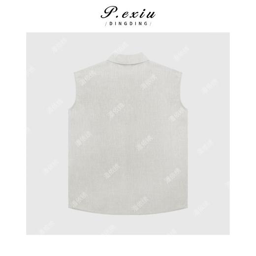 04-3潘依绣丁丁宠粉高级极简风V领无袖衬衫Q6844 商品图1