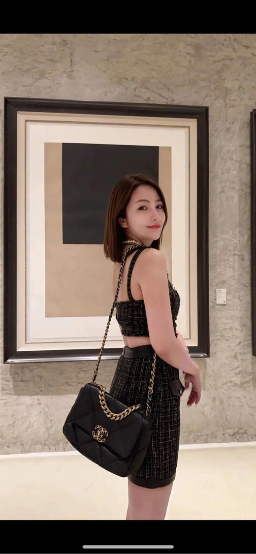 Chanel 19Bag 小号 黑金 羊皮 斜挎包 商品图3