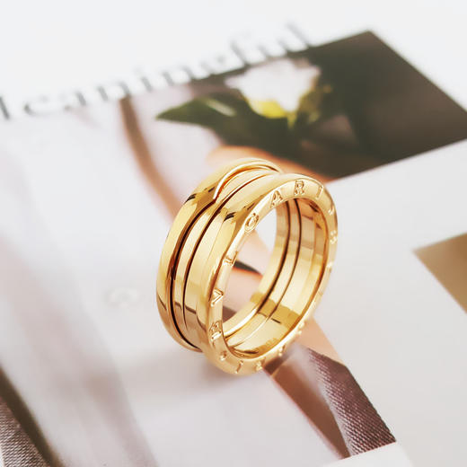 【95新】BVLGARI宝格丽B.zero1系列32430318K黄金三环弹簧戒指60号中性款 120126NJS07 商品图3