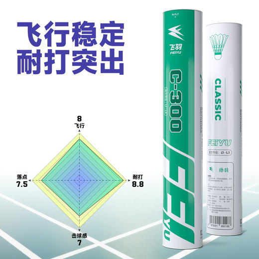 飞羽 羽毛球 训练级 优质鸭毛 绿羽-C300 商品图1