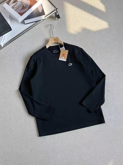 F012235压胶刺绣打底衫加绒长袖圆领体恤打底衫 商品图5