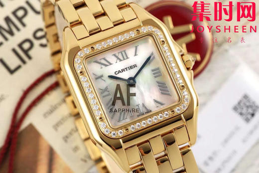 与豹同行 一跃入心 AF卡地亚猎豹系列 贝母面 中号表盘尺寸：27×37mm 女士腕表 商品图2