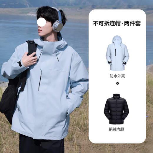 裁缝学苑MH09三合一冲锋衣纸样男装可拆卸羽绒内胆户外防水外套样板 商品图4