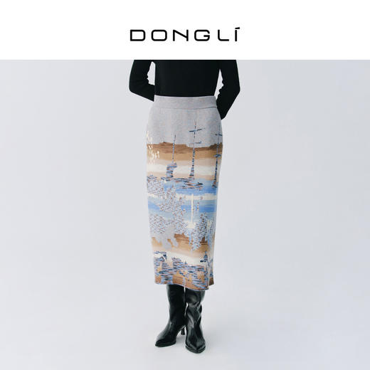 东黎 • 复苏的呼吸 山羊绒提花半裙 6166 商品图3