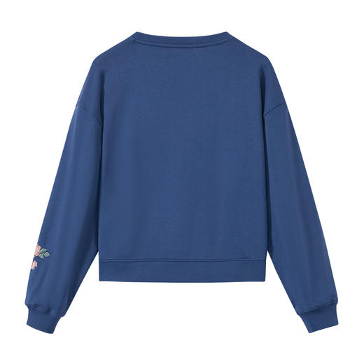 ONIARAI/鬼洗26春季泥棒蓝马剪影花卉刺绣宽松套头卫衣女 N240162 商品图4