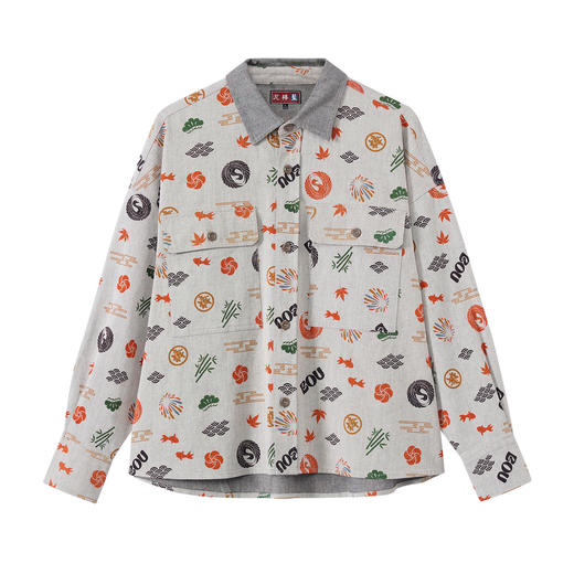 ONIARAI/鬼洗26春季新品棒系列好运纹样满印外套休闲男 N340248 商品图3