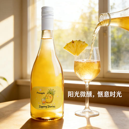 酌见物语 莫斯卡托凤梨酒 750ml/瓶 融合干白葡萄酒与凤梨浓缩汁，果香浓郁，口感清爽醇厚 商品图0