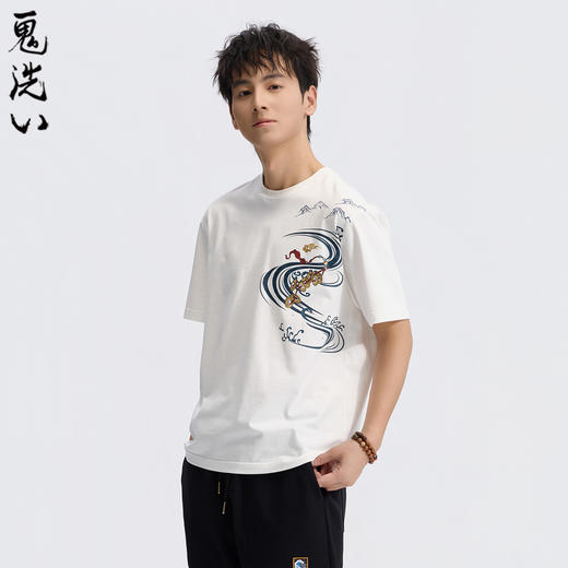 ONIARAI/鬼洗26春季新品泥棒蓝马年画框艺术短袖T恤男 26NOB31 商品图1