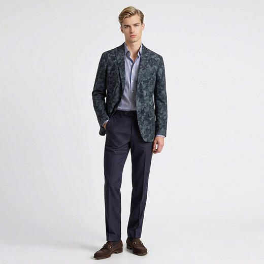 布兰施男士商务休闲单西通勤西装迷彩外套西服开衫 商品图5