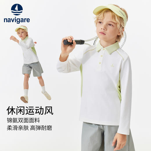 【120-160】【纳维凯尔】意大利小帆船男童休闲长袖POLO衫 商品图2