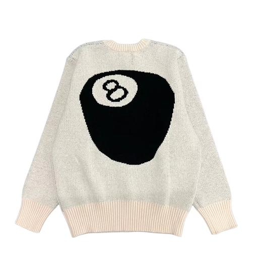 D012265后背台球黑八提花情侣圆领针织毛衣 商品图2