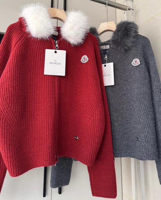 F012209深灰坑条针织拉链开衫宽松落肩的oversize版型针织衫 商品图7