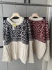 F012212新款麻花纹拼色提花基础圆领毛衣女款 商品缩略图1